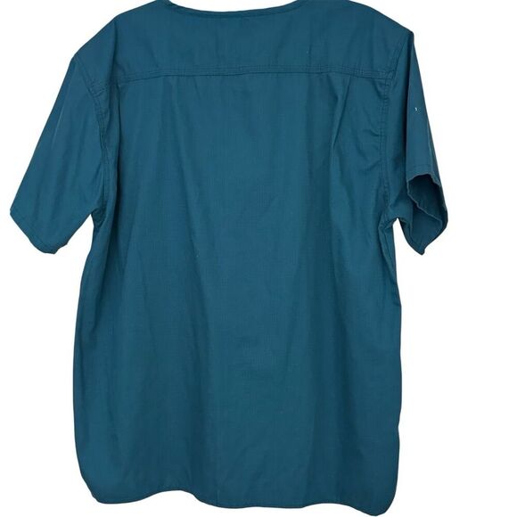 Carhartt Men's V-Neck Scrub Top Blue Size L with Chest Pocket - Picture 2 of 6